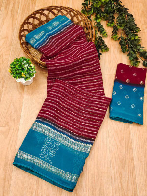 vaanisri Printed Bollywood Georgette Saree(Maroon)
