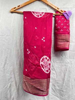 Vihan Fab Printed Bollywood Chanderi Saree(Pink)