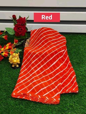 Dhanlaxmi CreationLLP Embellished, Printed Leheria Georgette Saree(Red)