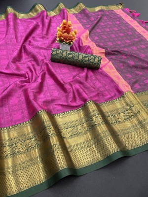 Lady Bazaar Woven Banarasi Art Silk, Cotton Silk Saree(Beige)