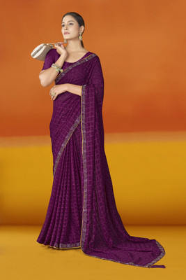 Nandita Printed Saree with Attached Blouse Cotton Silk Saree(Multicolor)