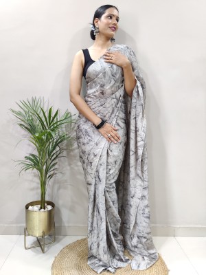 Sareemall Printed Bollywood Chiffon Saree(Grey)