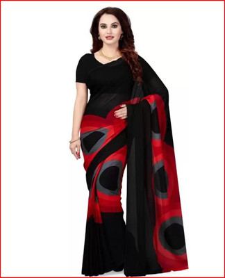sazzadmi Self Design Bollywood Georgette Saree(Black)
