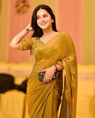 Rich Choice Embellished Bollywood Jimmy choo Saree(Mustard)