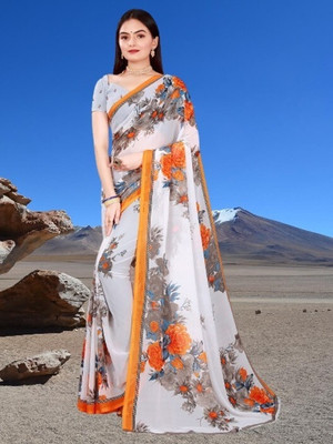 Saadhvi Digital Print Bollywood Georgette Saree(Multicolor)