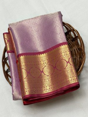 Haniya creation Woven Banarasi Art Silk Saree(Purple)
