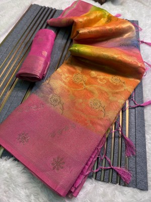 Banaras silk palace Woven Banarasi Pure Silk Saree(Pink)