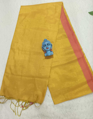 PalEcommerce Self Design Handloom Cotton Blend Saree(Yellow)