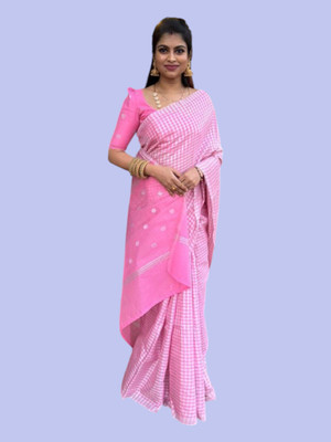 NEEL TEXTILES Self Design Bollywood Chiffon Saree(Pink)