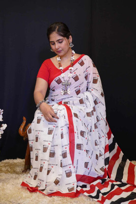 Happy Creation Woven Jamdani Handloom Cotton Blend Saree(Multicolor)