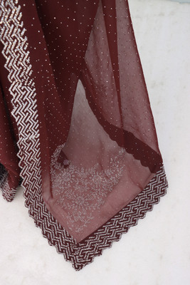 Jennyfab Embellished Bollywood Organza Saree(Light Blue)