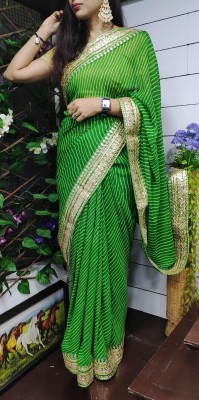 Niraj Fashion Mart Embroidered Bandhani Georgette Saree(Green)