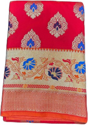 SilkNest Exclusive Silk Woven Paithani Silk Blend Saree(Red)