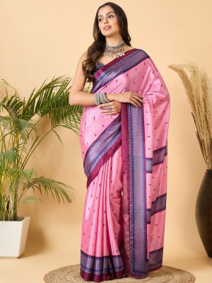 Dori Printed Bollywood Crepe Saree(Pink)