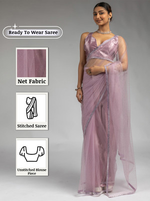 Sareemall Embellished Bollywood Net Saree(Purple)