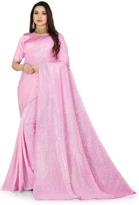Suali Embellished Bollywood Georgette Saree(Pink)