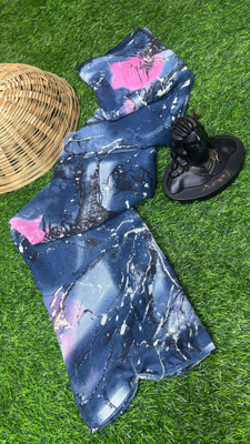 Shirodhari Printed Bollywood Georgette Saree(Blue)