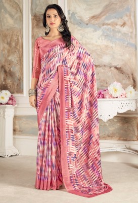 JustEthnic Paisley Bollywood Silk Blend Saree(Pink)