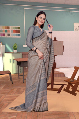 Feminista Self Design, Woven Daily Wear Cotton Silk Saree(Grey)