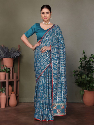 NEGRONI Woven Daily Wear Cotton Silk Saree(Light Blue)