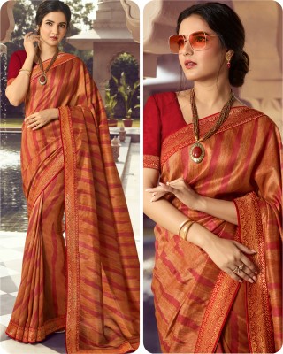 V And V Shop Printed Bollywood Georgette Saree(Red)