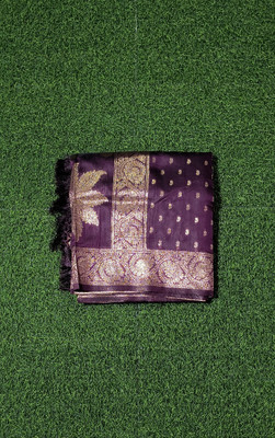 UNik Stories Woven Banarasi Silk Blend Saree(Purple)