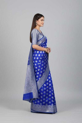 Rich Choice Dyed Daily Wear Georgette Saree(Blue)
