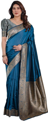 Irenzz Enterprise Self Design Banarasi Pure Silk Saree(Multicolor)