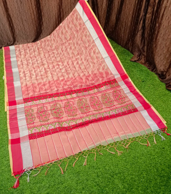 Spewim Woven Daily Wear Cotton Silk Saree(Red)