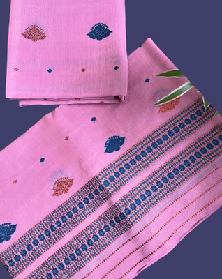 KHATI AXOMIYA Woven Mekhela Chador Cotton Blend Saree(Pink)