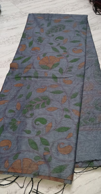 Sandhyatara Printed Handloom Cotton Blend Saree(Grey)
