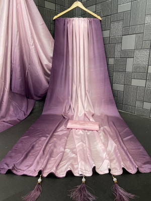 Jumki Fashion Digital Print Bollywood Crepe Saree(Purple, Pink)