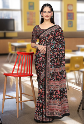 KONICA FAB Digital Print Bollywood Crepe Saree(Multicolor)