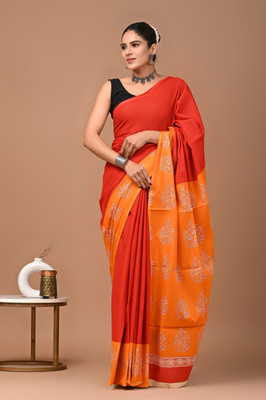 Tetarwal Printed Daily Wear Pure Cotton Saree(Multicolor)