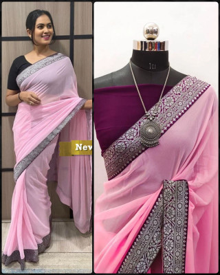 FashDeal Woven Bollywood Net Saree(Pink)
