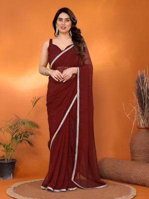 Labheshwari Embellished Bollywood Georgette Saree(Maroon)