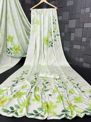 Adiyogi Enterprise Digital Print Bollywood Crepe Saree(Light Green)