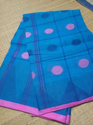 Moumitasaree Self Design Tant Pure Cotton Saree(Light Blue)