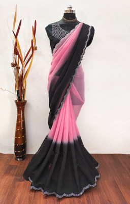 Koladiya Trendz Printed Bollywood Georgette Saree(Blue)