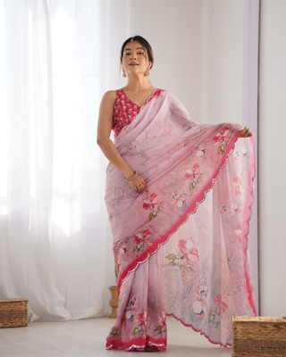 aadhiya impex Self Design Bollywood Chiffon Saree(Multicolor)