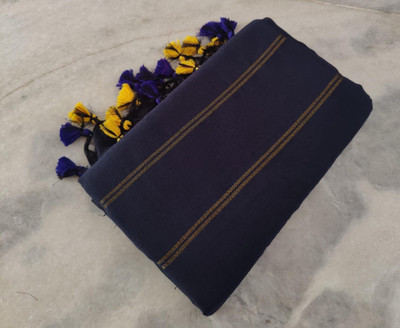 SAYAN CREATION Self Design Handloom Pure Cotton Saree(Blue)