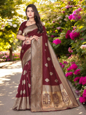 RUPSHIKA Woven Banarasi Jacquard Saree(Multicolor)