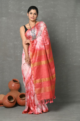 Very Much Indian Dyed Handloom Viscose Rayon Saree(Red)