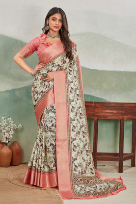 M.B.ENTERPRISE Digital Print Bollywood Viscose Rayon Saree(Multicolor)