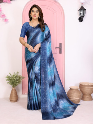 Soor Panchi Printed Bollywood Tussar Silk Saree(Blue)