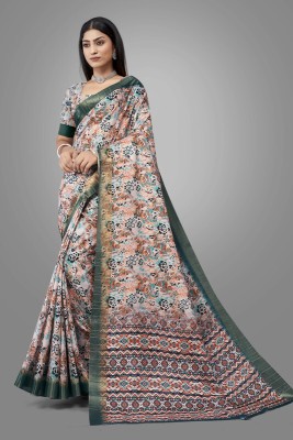 VLS Prints Digital Print Bollywood Linen Saree(Multicolor)