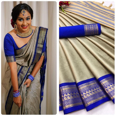 Kartvya Woven Kanjivaram Jacquard, Pure Silk Saree(Multicolor)
