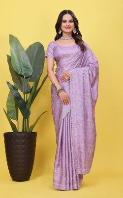 murlidhar creation Embroidered Bollywood Silk Blend Saree(Multicolor)