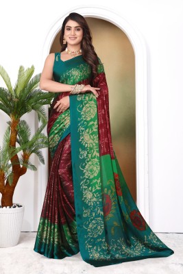 BilloRani Self Design Bollywood Chiffon, Georgette Saree(Multicolor)