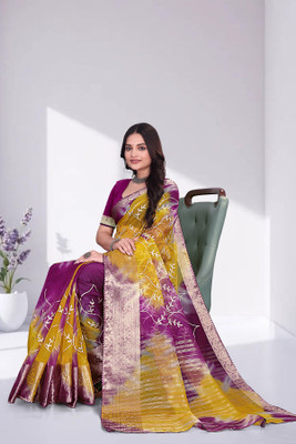 Aarunika SKT Printed Bollywood Organza Saree(Magenta)